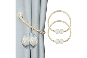 Nieffeiy Magnetic Curtain Tiebacks Convenient Curtains Drape Ties Backs Weave Rope Curtain Holdbacks for Outdoor Window Draperies