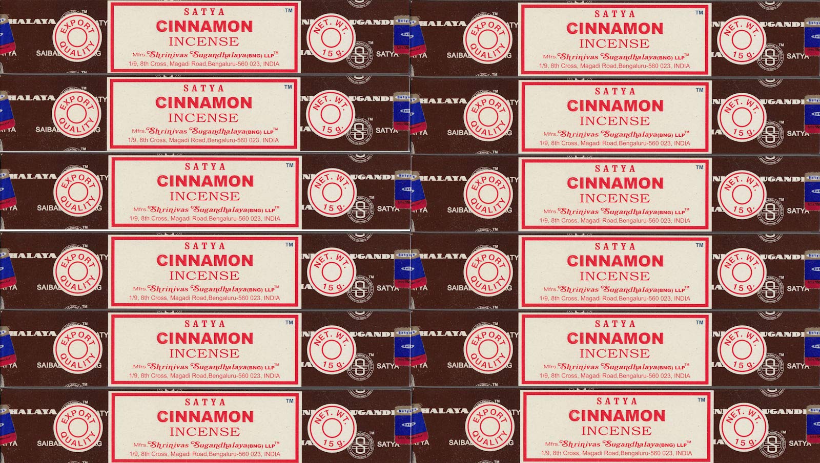 Satya Nag Champa Cinnamon Incense Sticks - Box 12 Packs