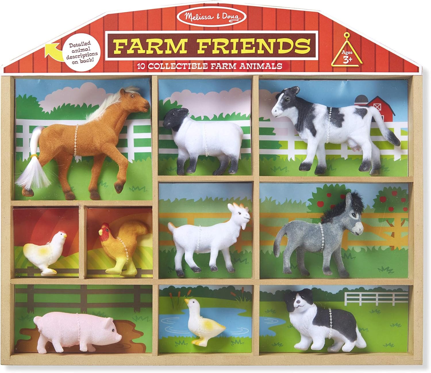 Amazon Com Melissa Doug Farm Friends Play Set 10 Collectible