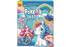 Craft Gifts for Girls Poke in Kits Unicorn and Mermaid Mess-Free for Kids 4 5 6 7 8 9 Years Old Birthday Presents Creative DI