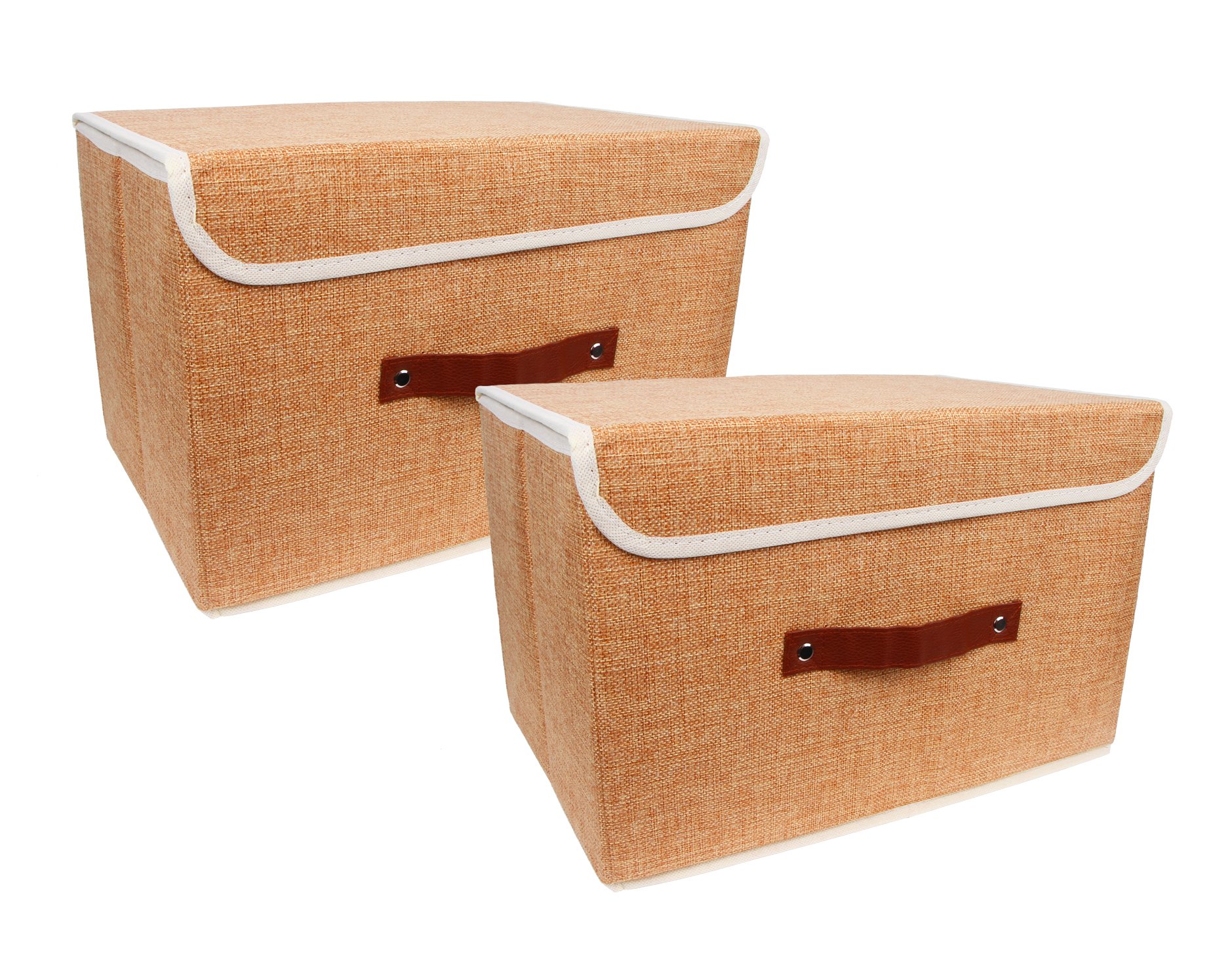 TYEERDEC 2 Pack Storage Bin with Lid, Jute Storage Bins Magazine