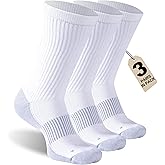 Dsource Copper Hiking Socks, Unisex Crew Cushioned Sole Arch Support Golf Running Compression Socks 6 Pairs
