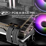 EZDIY-FAB PSU Extension Cable Kit 24Pin 8Pin to 6+2 8Pin 4+4 30cm Carbon view 5