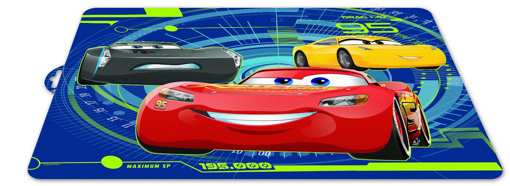 0423, Placemat Car; Dimensions 43x29cm; Reusable Plastic Product; BPA Free.