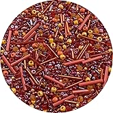 90g Mix Glass Seed Tube Bugle Spacer Beads, 3000pcs Multi Size 1.5-4.5mm Glass Beads Kit for Jewelry Making DIY Craft Bracelets Necklace Earring Making (Red Series)