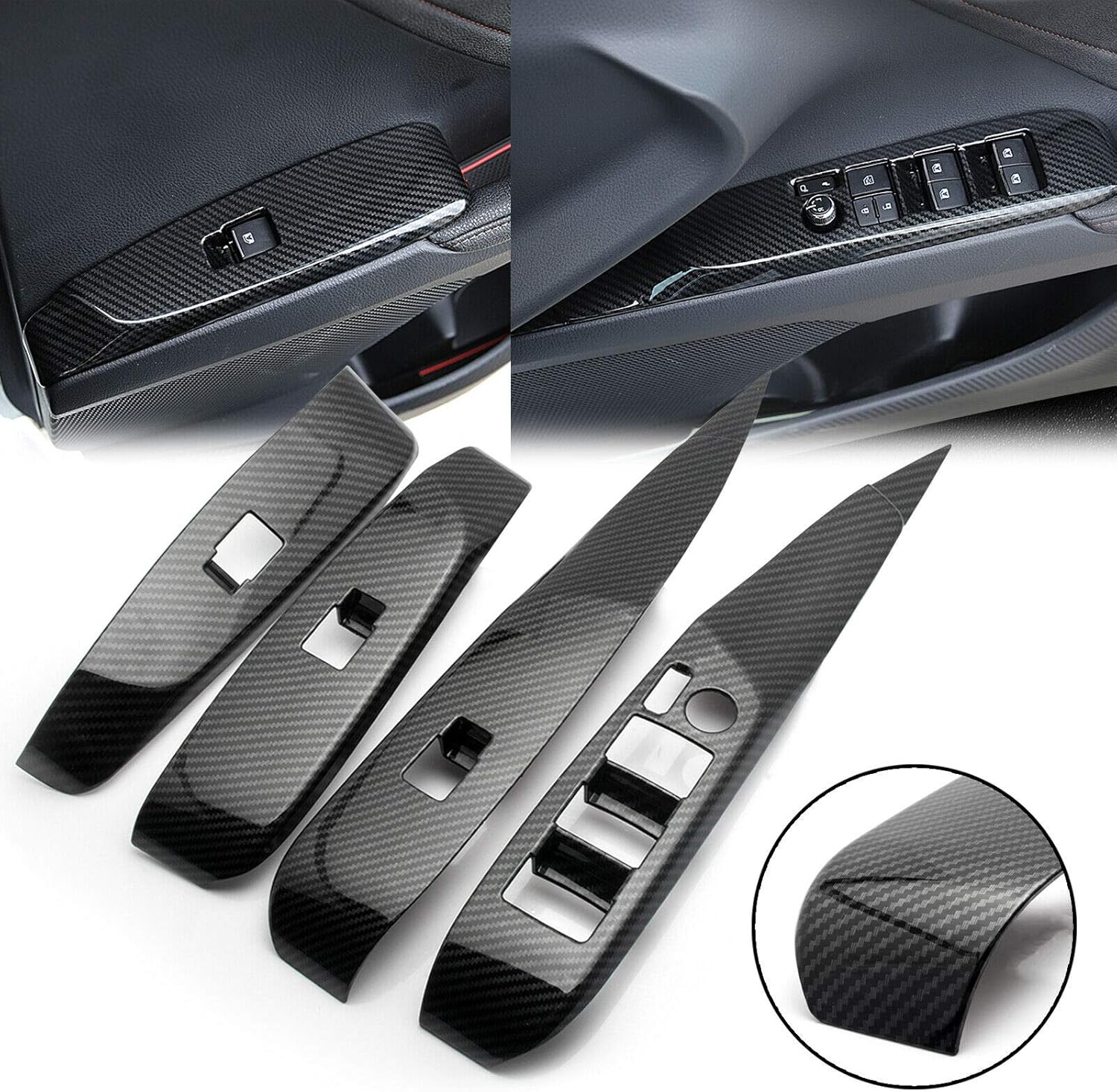 Lavnox Carbon Fiber Car Camry Window Lift Switch Control