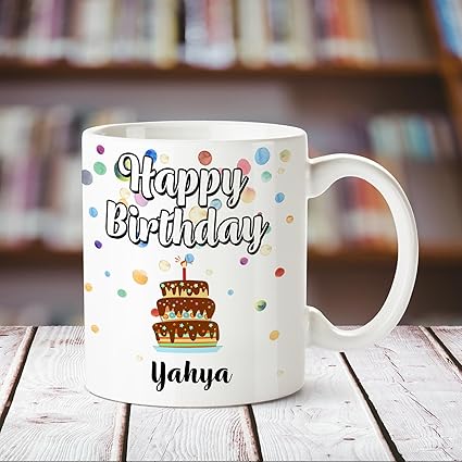 Buy Huppme Happy Birthday Yahya Printed Coffee Mug Online At Low