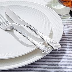 KINGSTONE Hammered Silverware Set, Flatware