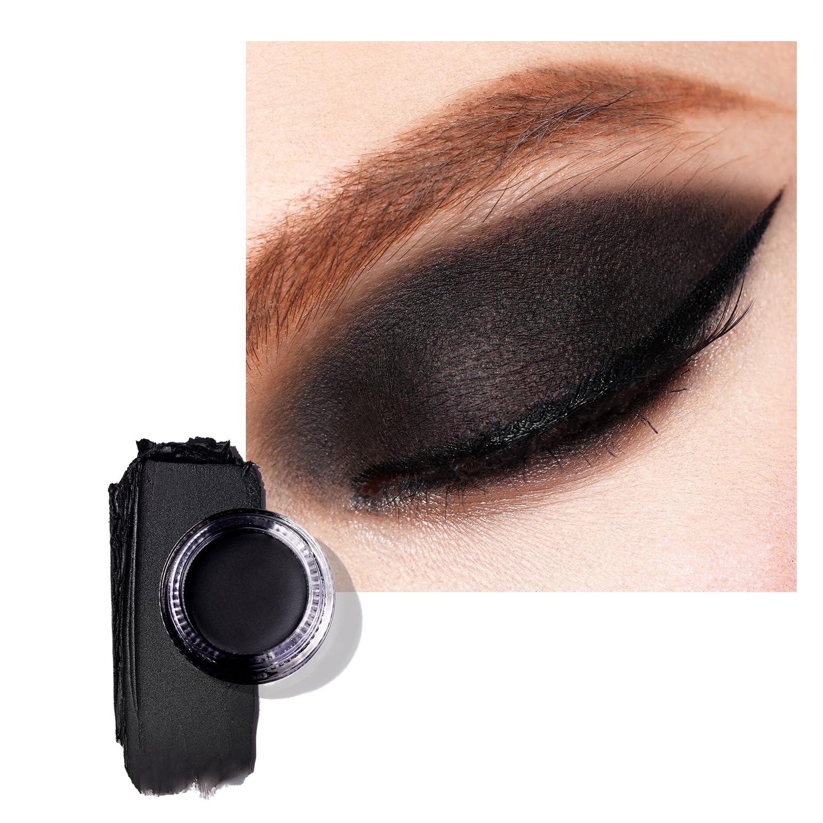 Oulac Matte Eye Shadow Black | Highly Pigmented Eyeliner Fine Texture | Waterproof & Long-Lasting | Matte Finish | Smoky Eye Makeup | Vegan | 06g (CM01) Noir