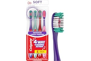 Colgate Extra Soft Kids Toothbrushes, Advanced Cavity Fighter Kids Toothbrush Pack, Extra Soft Bristles Help Remove Plaque and Stains for a Gentle Clean, for Children Ages 6 and Up, 4 Pack