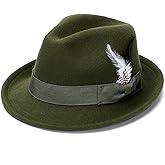 Ultrafun Fedora Hats for Men Women Classic Short Brim Felt Manhatta Fedora Hat with Feathers Band