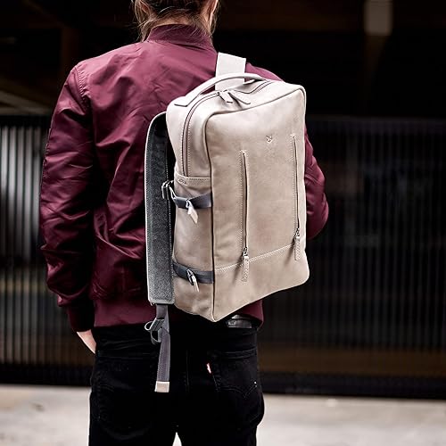 designer leather laptop backpack