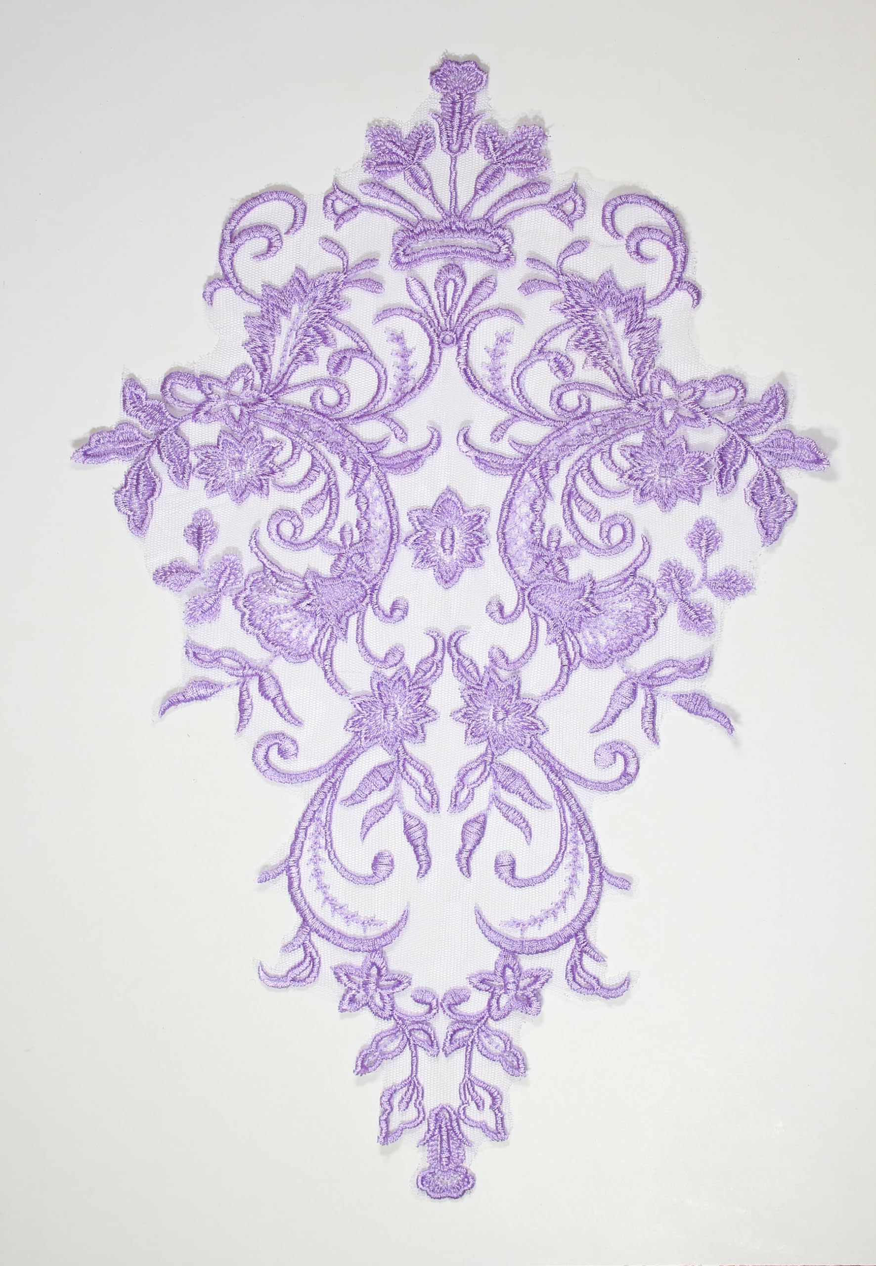 2 Pieces Extra Lace Applique Wedding Motif Sew On #62A (Lilac)
