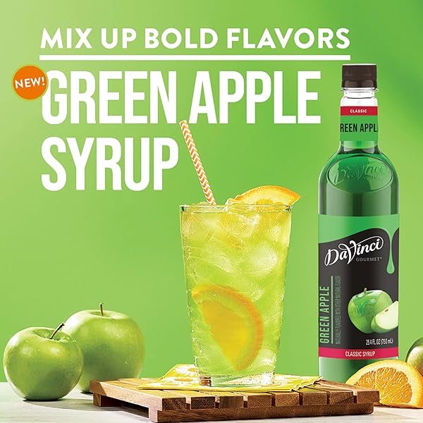 DAVINCI GOURMET GREEN APPLE SYRUP, 25.4 FLUID OUNCES (PACK OF 1)