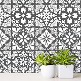 WALPLUS Grey Tile Stickers 24 pcs 15x15 cm Self Adhesive Kitchen Tiles view 6