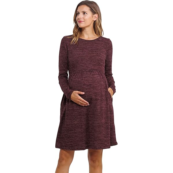 LaClef Women's Ruched Bodycon Maternity Dress - Stretchy Rayon Nursing Dress