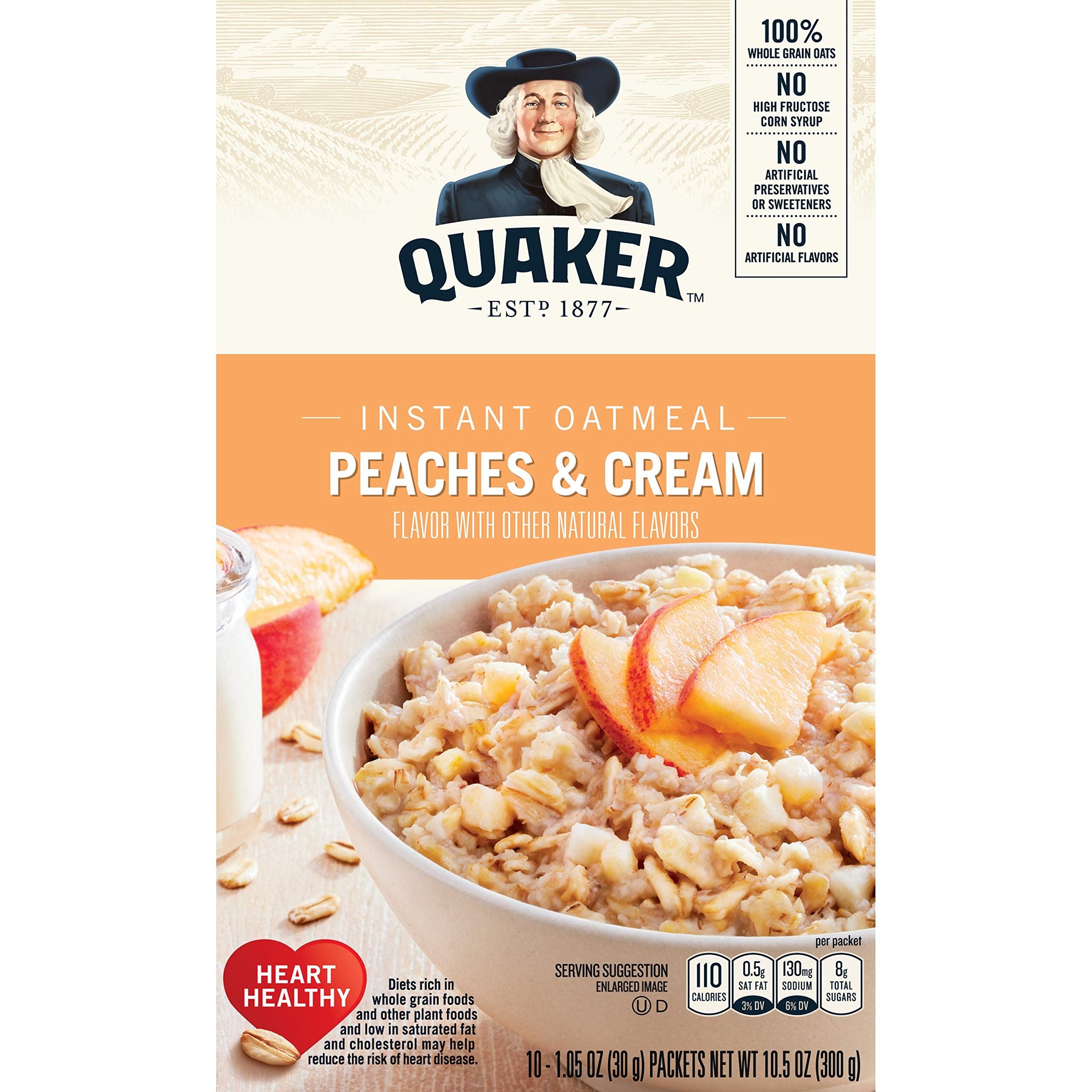 Quaker Instant Oatmeal, Apples & Cinnamon, Breakfast Cereal