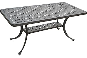 Crosley Furniture Sedona Weather Resistant Cast Aluminum Outdoor Coffee Table for Patio, Deck, Porch, Black
