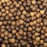 Baiinjiene 600pcs 8mm Dark Brown Wooden Beads Round Wood Beads Undyed Natural Stripe Round Wood Loose Craft Beads for DIY Jewellery Making