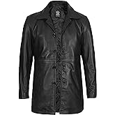 Decrum Leather Coat Men - Car Coat Style Real Lambskin Leather Men Winter Jacket