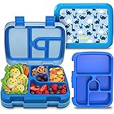 YOLAY Bento Box for Kids Lunch Box Leak-Proof, 5-Compartment Lunch Box Kids for Ages 3-10, Durable with Anti-Slip Base, Suitable for Schools, Outdoor and Travel (Mermaid) (Dino)