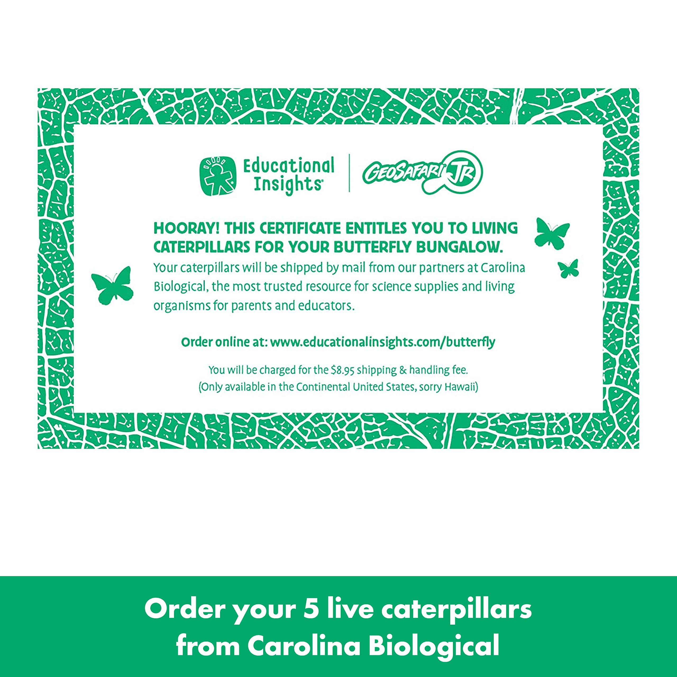 Educational Insights GeoSafari Jr. Butterfly Bungalow, Butterfly Garden Kit, Gift for Kids Ages 4+