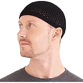 100% Cotton Skull Caps for Men, Knit Kufi Hat for Muslim Prayer, Women's Mesh Crochet Beanie, Ideal Head Wear During Summer