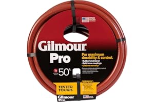 Gilmour Pro Commercial 3/4" x 50' Heavy Duty Water Hose, Durable and Kink Resistant 50 ft Garden Hose