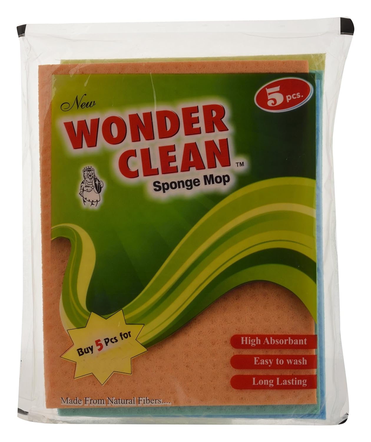 Wonder Clean Polyester Cleaning Sponge Mop Set (MultiColor, 40Piece