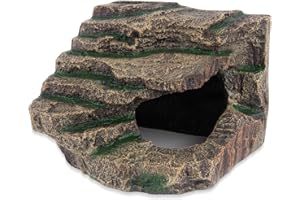 MAHOOMMAKH Shale Scape Step Ledge, Reptile Hideouts Cave Habitat - Decorative Resin for Bearded Dragons, Leopard Geckos, Lizards, Turtles, Snakes and Other Reptile