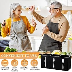 Suzile 2 Pcs Acrylic Cutlery Storage Organizer