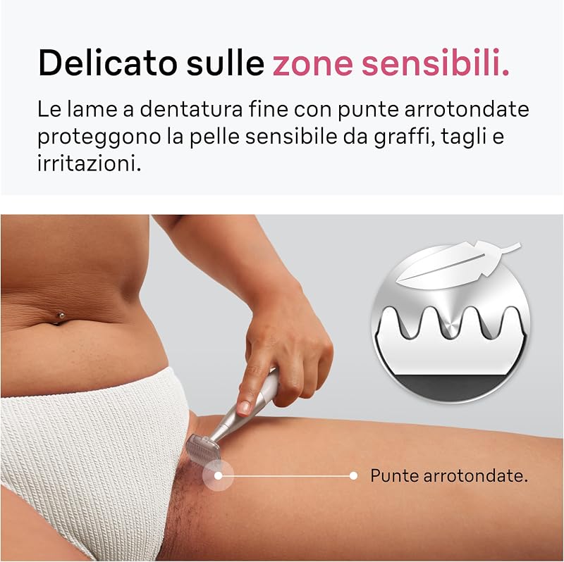 Mini Rifinitore Bikini Di Precisione, +4 Accessori, FG1105, Rosa