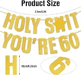 onehous Gold Glitter 60th Birthday Banner for Men Women Party Decor 8 ft view 2