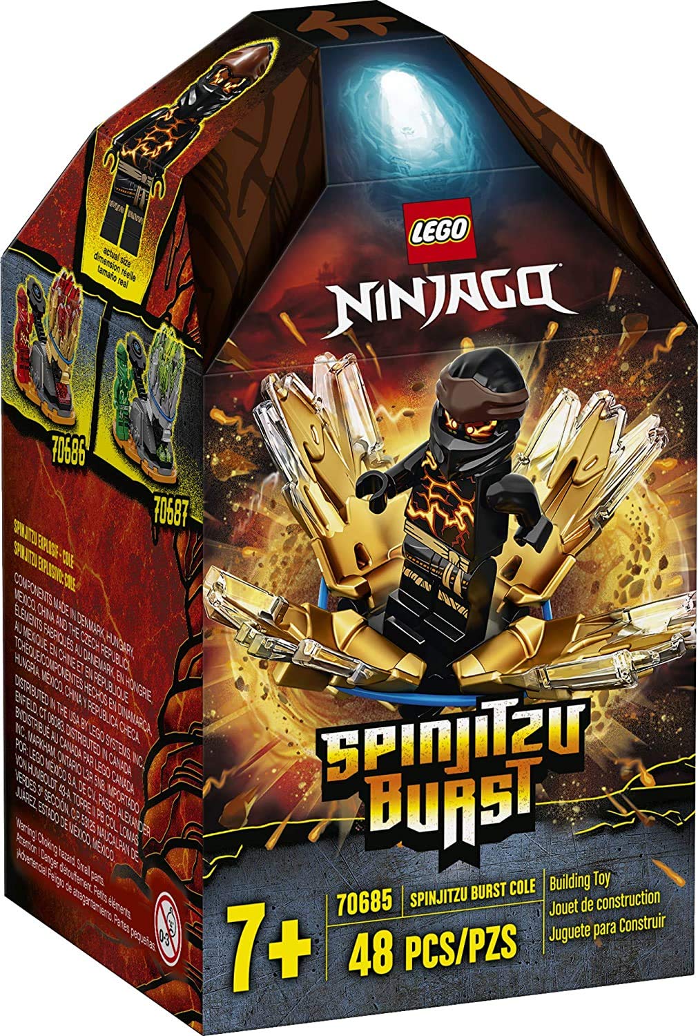 LEGO NINJAGO Spinjitzu Burst - Cole 70685 NINJAGO Accessory Set Building Kit Featuring Ninja Minifigure, New 2020 (48 Pieces)