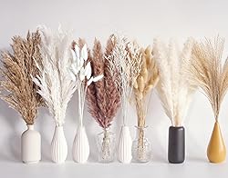 128 PCS Dried Pampas Grass Bouquet, Boho Table