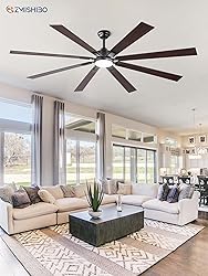 ZMISHIBO 80 inch Large Ceiling Fans with Lights and