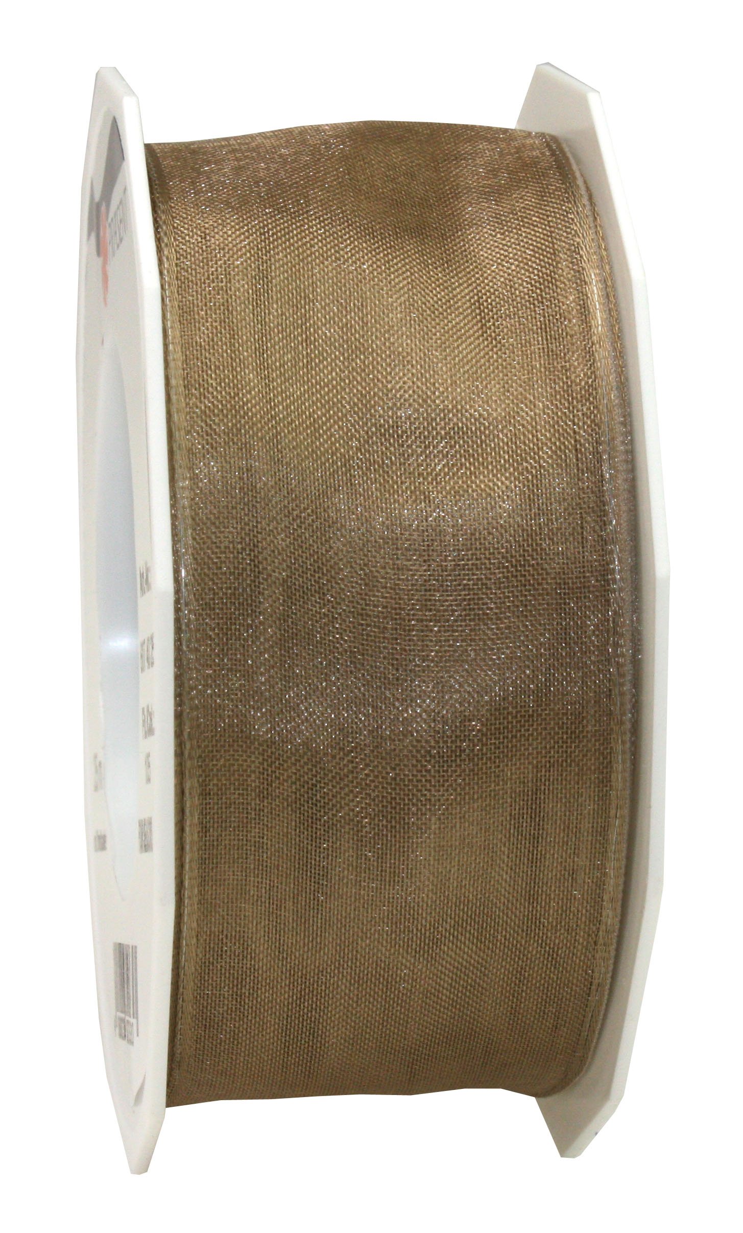 PRÄSENT - Four Seasons Organza wired edge Ribbon Taupe 40 mm width, 25 m length