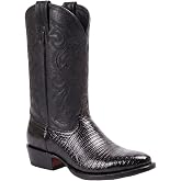 The Western Shops Men's genuine Leather Lizard Print J Toe Cowboy Boot