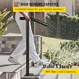 VEVOR Round Type Metal Handrail 2 Steps Outdoor 18 x 38 In LTFS2BXYGLZHS0001 view 4