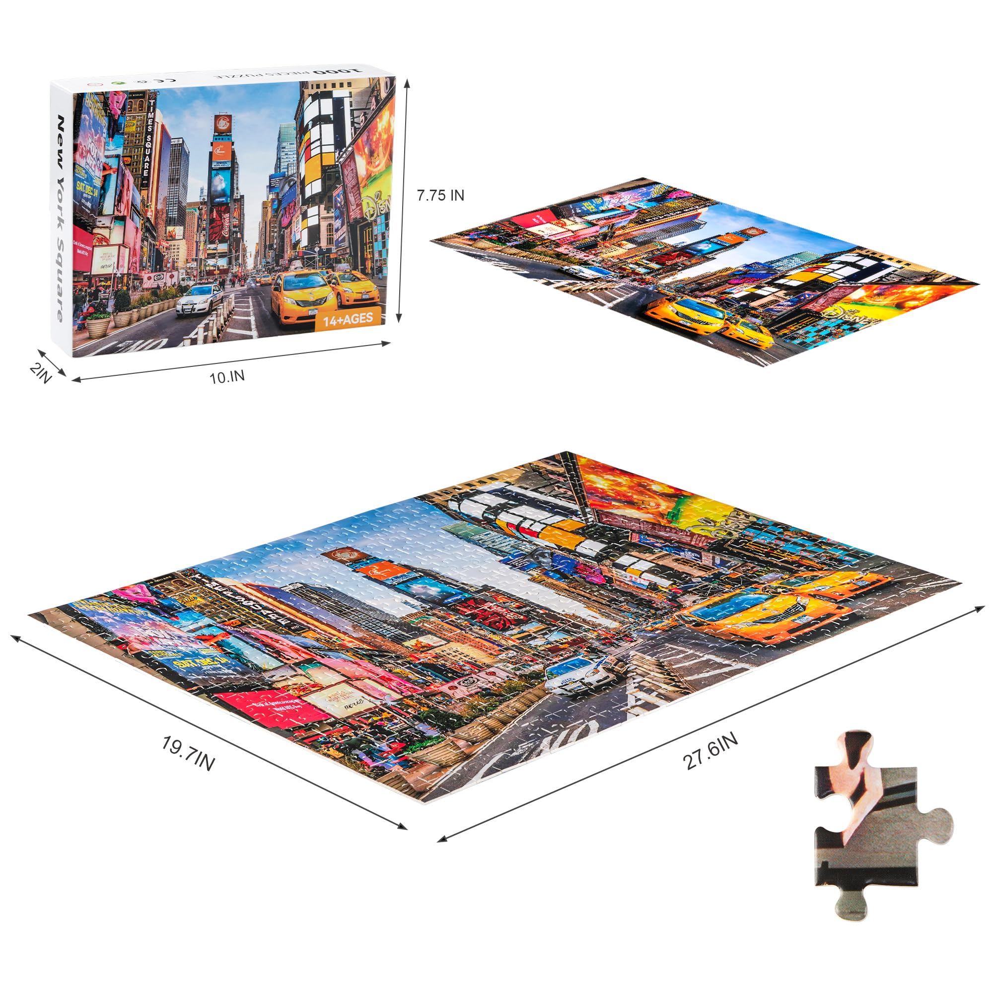 Jigsaw Puzzle - 1000 Piece Jigsaw Puzzles for Adults, Family Game - New York City - 27 x 20 Inches - Challenging Family Activity Perfect for Game Nights