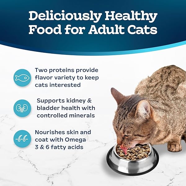 BLUE BUFFALO TASTEFULS ADULT CAT DRY FOOD, MULTI-PROTEIN SALMON & OCEAN FISH RECIPE, 7-LB. BAG