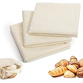 Thick Tea Towels for Baking Sourdough - 28x28in 100% Cotton Wrinkle-resistant Bread Basket Flour Sack Towels, Proofing Cloth Cover for Dough Raising, Bread Making, Bakers Gift Accessories, 3pcs