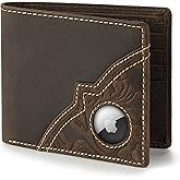 Wrangler Men's Wallet with AirTag Holder, Slim RFID Blocking, Genuine Leather, 11-22 Card Bifold
