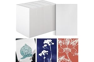 Cholemy 120 Pcs Foam Printing Plates 6 x 9 Inch White Foam Sheets 1/20 Inch Thick Board paper sheets for Card Making Crafting