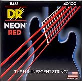 DR Strings NEON Electric Bass Guitar Strings - .040-.100 Light, Red