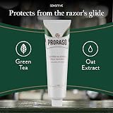 Proraso Shaving Cream Tube Sensitive 150ml Oat Green Tea Italy White view 2
