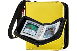GEAoffice Small 1 Pocket Mini Trading Card Binder, Holds 80 Cards with 40 Removable Sleeves, Collection Binder for TCG, MTG, Sports Games, Gift for Kids(Yellow)