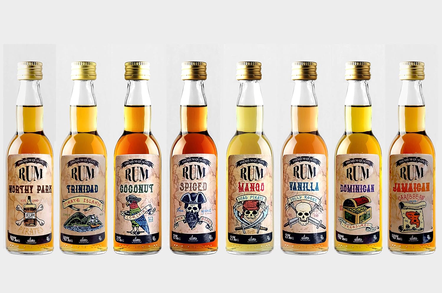 Premium Miniature Rum Tasting Gift Set, 40 ml (Pack of 8) - Image 3