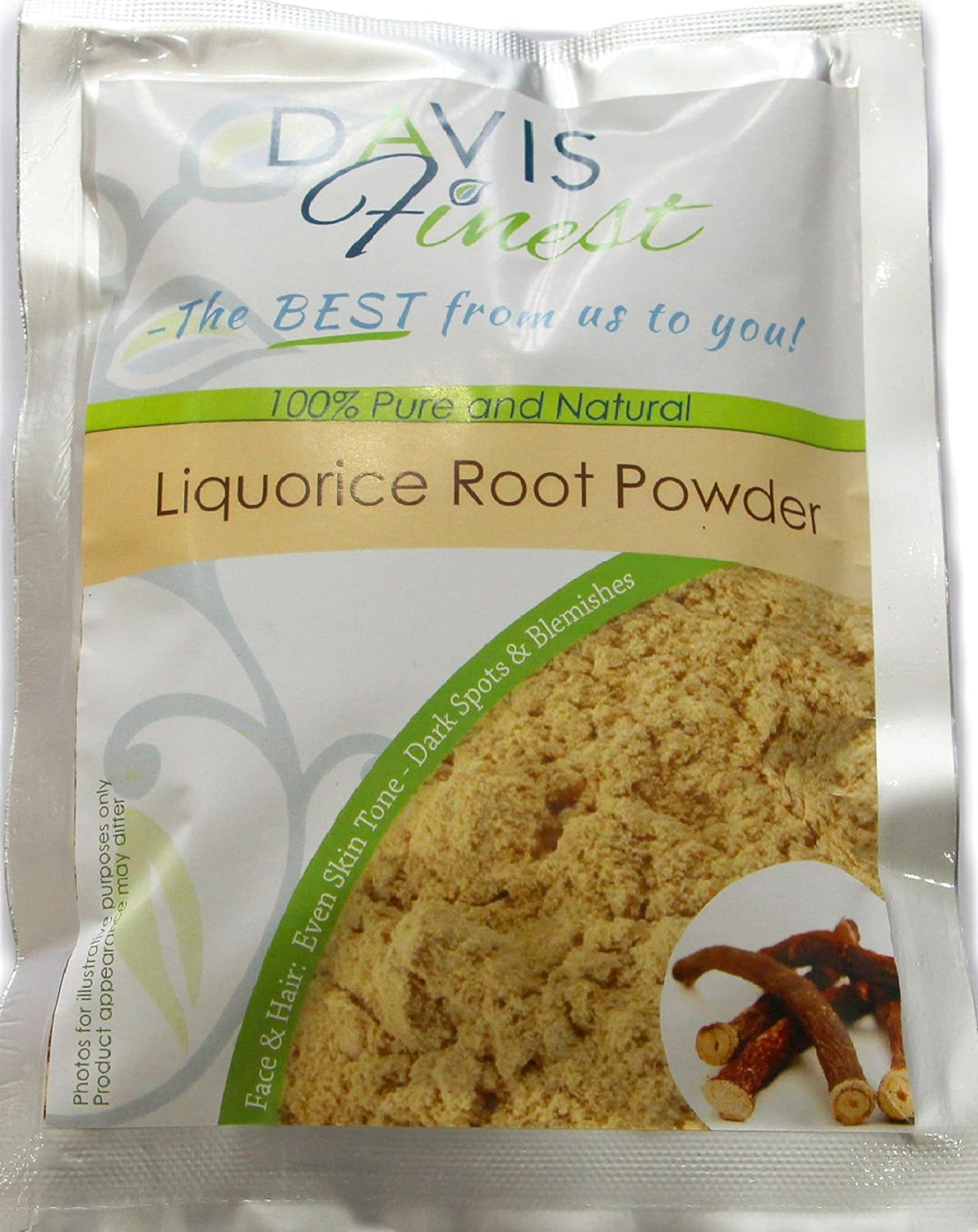 Davis Finest Liquorice Root Powder, Natural Skin Lightening, Whitening