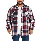 HOdo Big and Tall Mens Heavyweight Flannel Shirt 2XL- 6XL Button Down Shirt